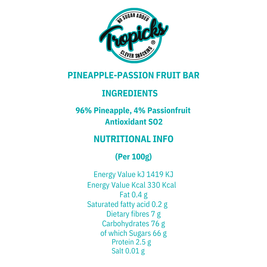 Tropicks Fruit Bar Pineapple-Passionfruit (20 x 20g)