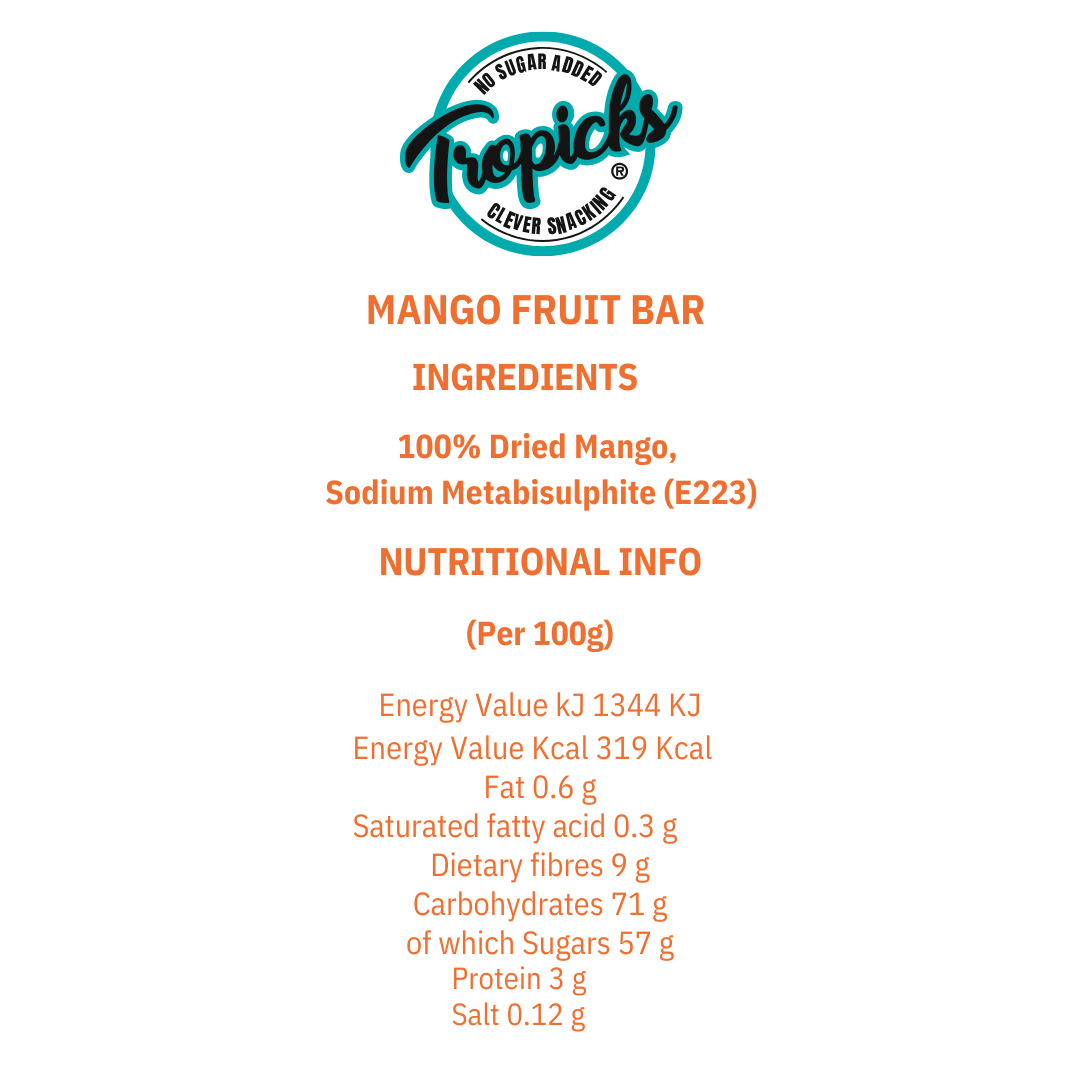 Tropicks Fruit Bar Mango 20 x 20g